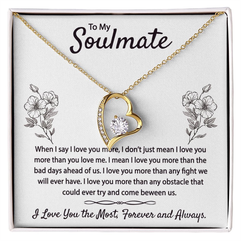 To My Soulmate Necklace for Women Birthday Christmas Jewelry Gifts For My Wife with Message Card Box Personalized Gift Present Pendant for Future Wife Soulmate Girlfriend Love 9 Forever Love Necklace