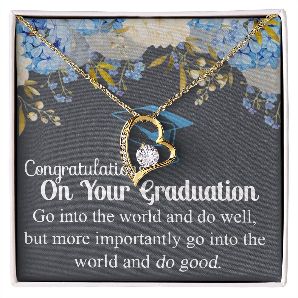 Graduation Gift Necklace For Girls, Graduation Jewelry, College, High School Congrats Graduation Pendants Gift For Daughter, Granddaughter, Niece, Sister Forever Love Necklace
