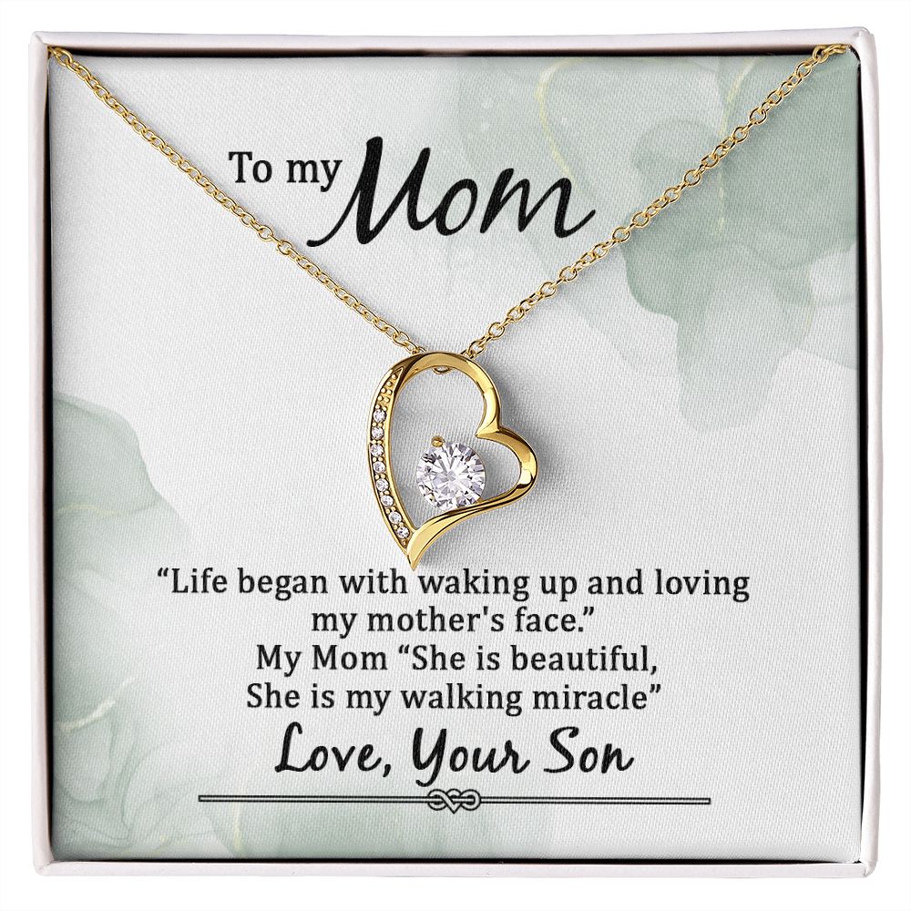 Mom Necklace Gifts for Mom from Daughter to Mom Gifts for Mothers Day from Daughter, To My Mom Necklace from Daughter to Mom Birthday Gifts Necklace with Message Card and Gift Box20 Forever Love Necklace