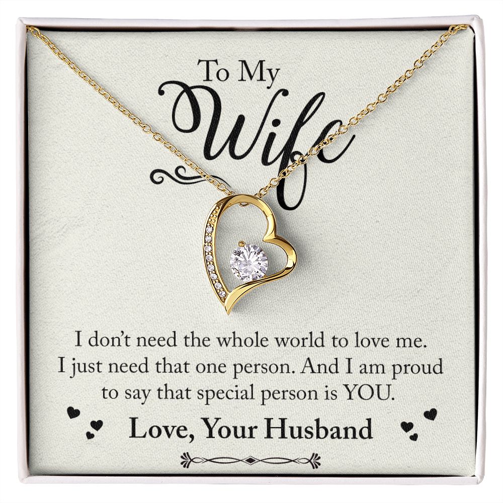 To My Wife Necklace from Husband, Personalized Necklace for Women, Luxury Necklace for Wife from Man Men, Wedding Anniversary Present For Wife, Beautiful Wife Jewelry Christmas Birthday Gift For Wife24 Forever Love Necklace