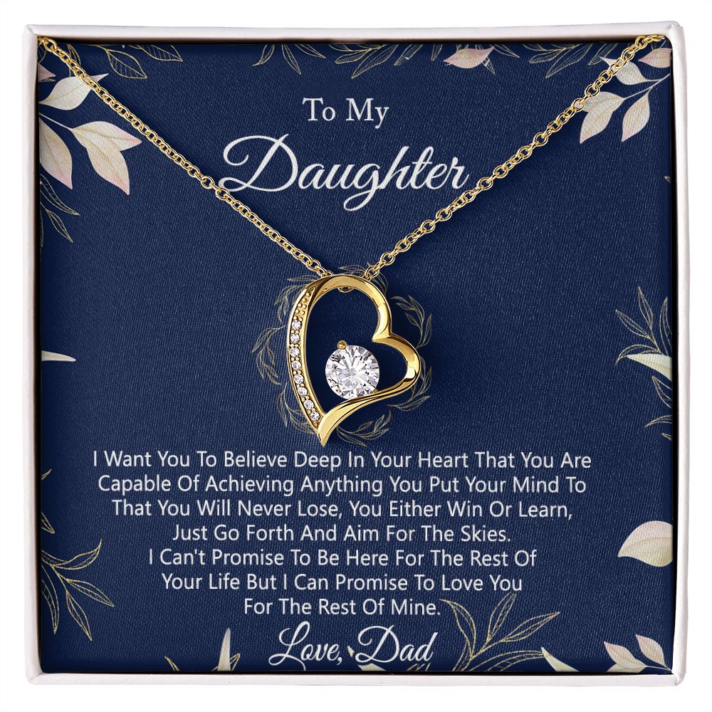 Gift For Daughter from Dad Daughter Father Necklace for Daughter Gift from Dad To My Daughter Necklace Daughters Birthday Christmas Jewelry Birthday Gifts for Women Girls Forever Love Necklace