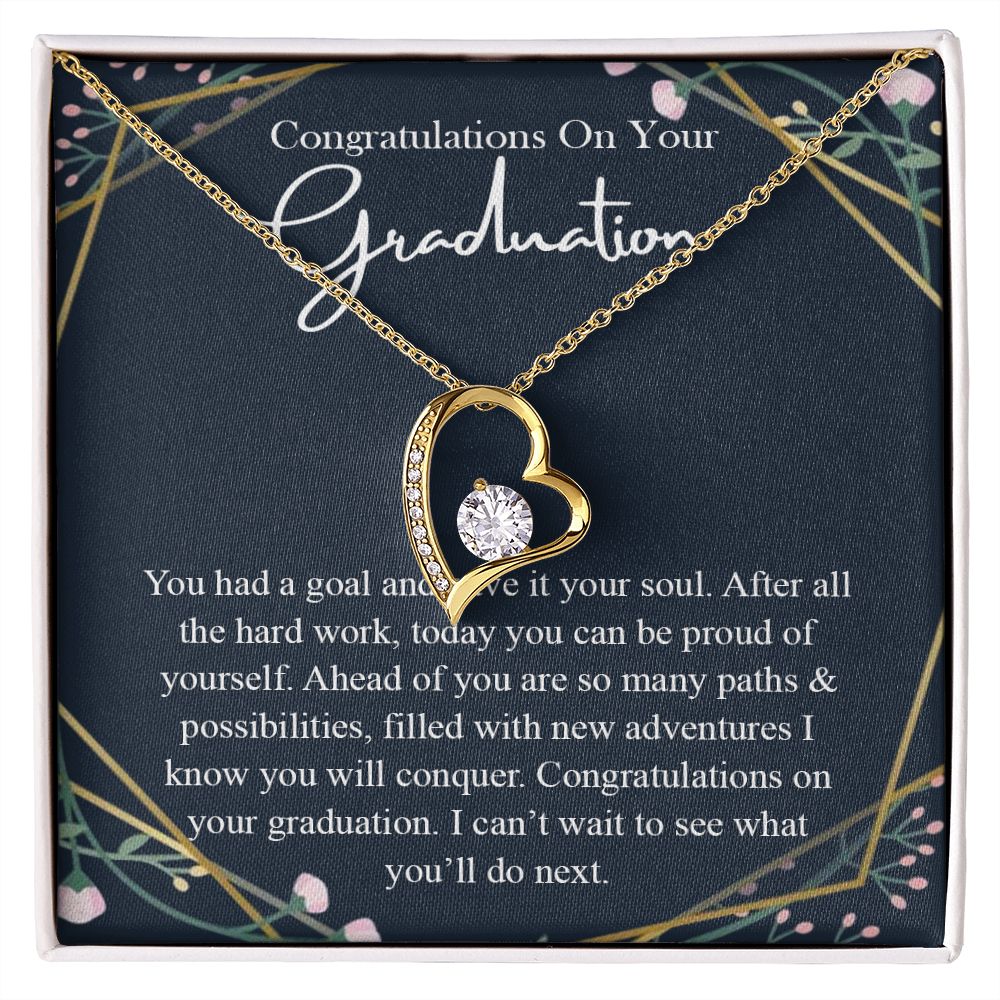 Graduation Gift For Her Necklace High School Graduation Gift, Congrats Graduation Pendants Gift For Daughter, Granddaughter, Niece, Sister Forever Love Necklace