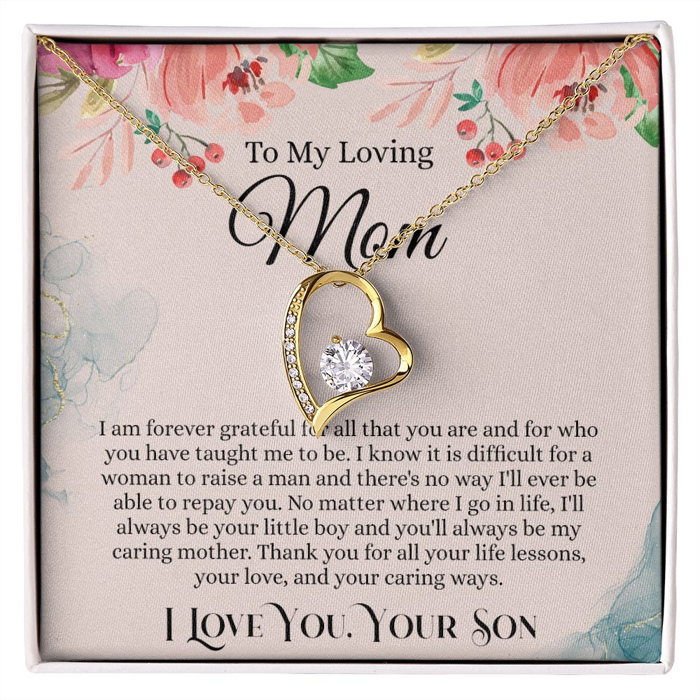To My Loving Mom Necklace, Mom Gift From Son, Mom Necklace, Gift For Mom From Son, Mom Mother's Day Gift From Son, Mom Birthday Gift From Son, To My Mom Gift, Necklace for Women Forever Love Necklace