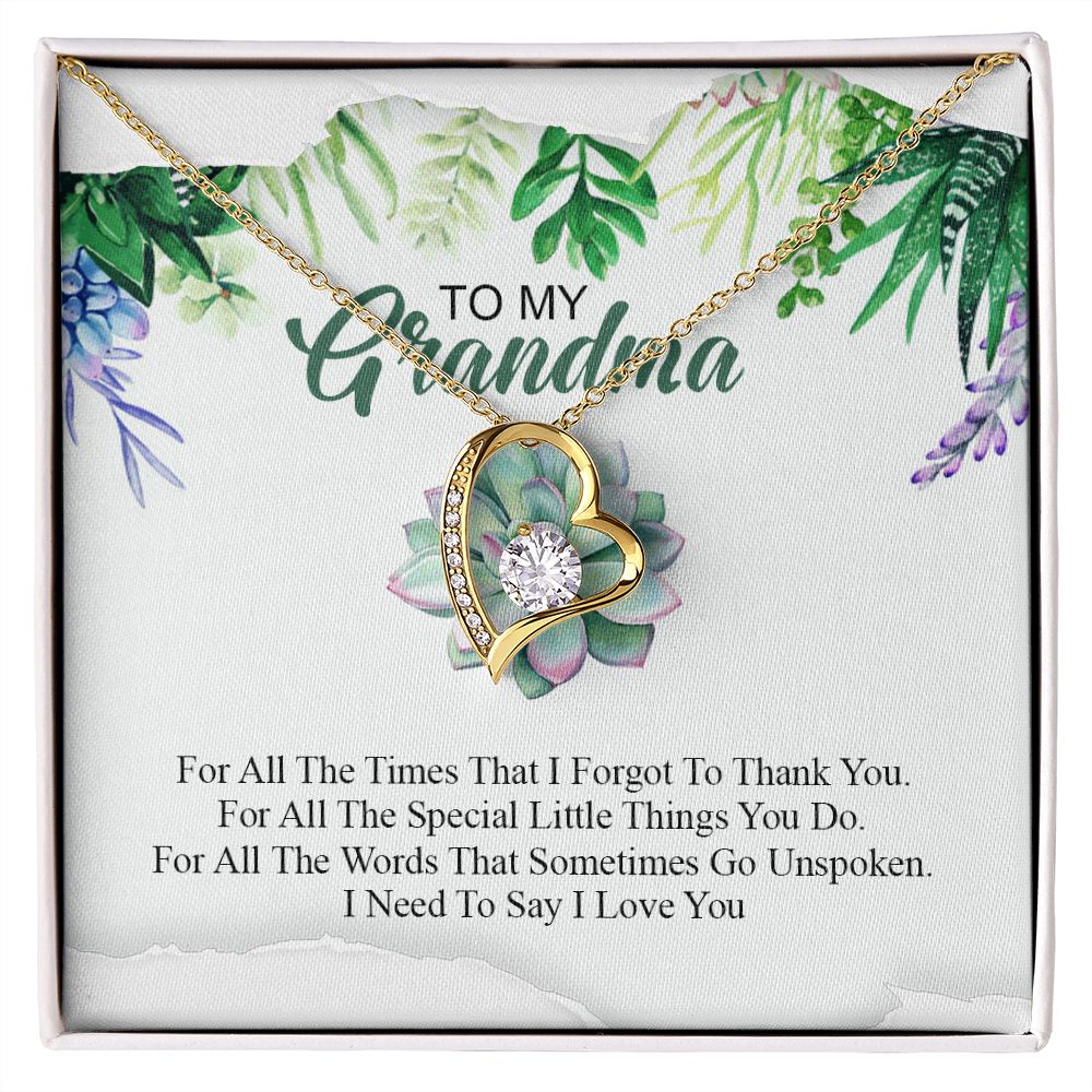 To My Grandma Necklace, Gift for Grandmother Necklace, Mothers Day Gift For Grandma Nana, Grandma Jewelry From Grandchildren GrandKids , Jewelry Box Gift For Grandma Grandmother19 Forever Love Necklace