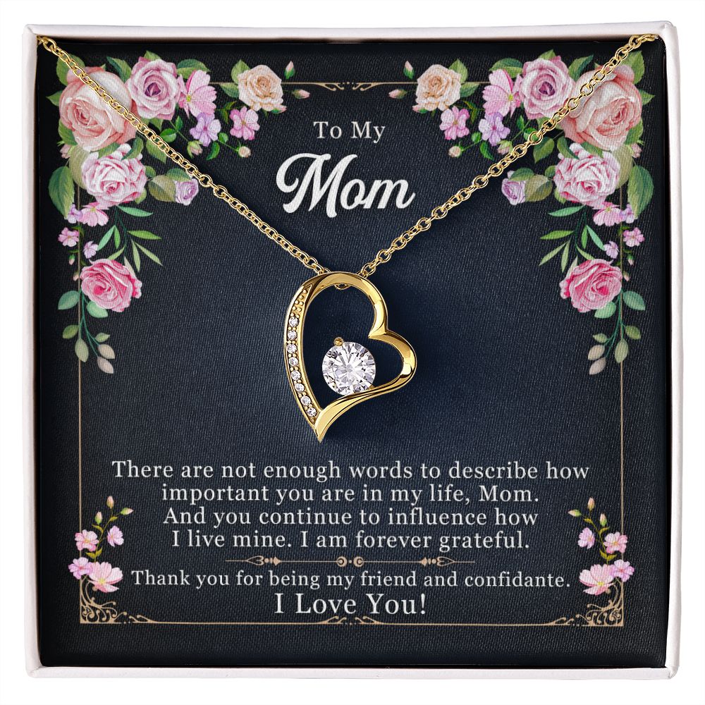 To My Mom Necklace Pendant Gift From Daughter Thank You For Being My Friend And Confidant With Message Card Gift For Mom Forever Love Necklace