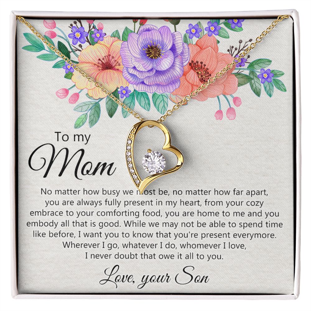 To my Mom Love Your Son Necklace, Meaningful Gift for Mom Necklace Jewelry for Women, Gift for Mom from Son, Son to Mom Jewelry Box, Mom Gift on Mother's Day Birthday Holiday Present Forever Love Necklace