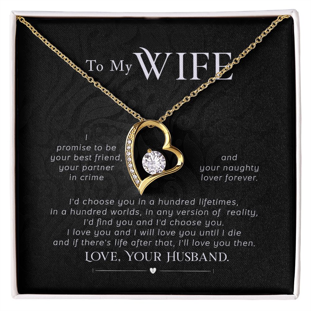 To My Wife Necklace Pendant Gift From Husband I'll Love You Then With Message Card and Gift Box. Valentine's Day Gift For Wife Future Wife Forever Love Necklace