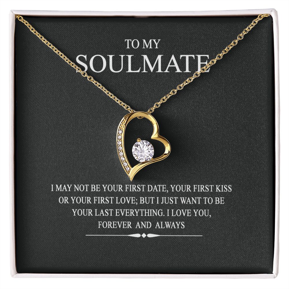To My Soulmate Wife Girl Your Last Everything Interlocking Necklace Pendant Forever Love Necklace