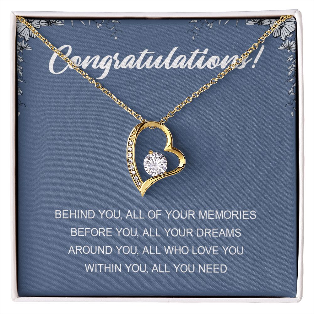 Graduation Gift Necklace for Girls College, High School, Love Knot Necklace Congrats Graduation Pendants Gift For Daughter, Granddaughter, Niece, Sister Forever Love Necklace