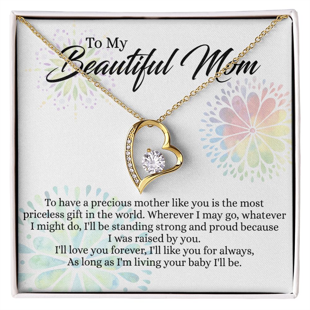 To My Mom Necklace, Gift For Mom, Mother's Day Gift from Daughter, Mom Jewelry Gift for Mothers Day, Birthday Gift for Mother, Moms Gift from Daughter Son, Necklace for Mom Mother 4 Forever Love Necklace