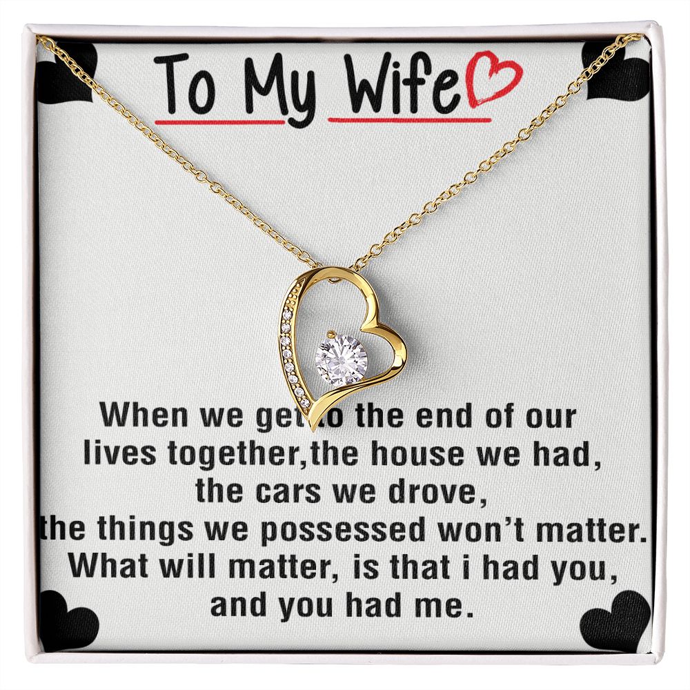 To My Wife Necklace from Husband, Personalized Necklace for Women, Luxury Necklace for Wife from Man Men, Wedding Anniversary Present For Wife, Beautiful Wife Jewelry Christmas Birthday Gift For Wife25 Forever Love Necklace