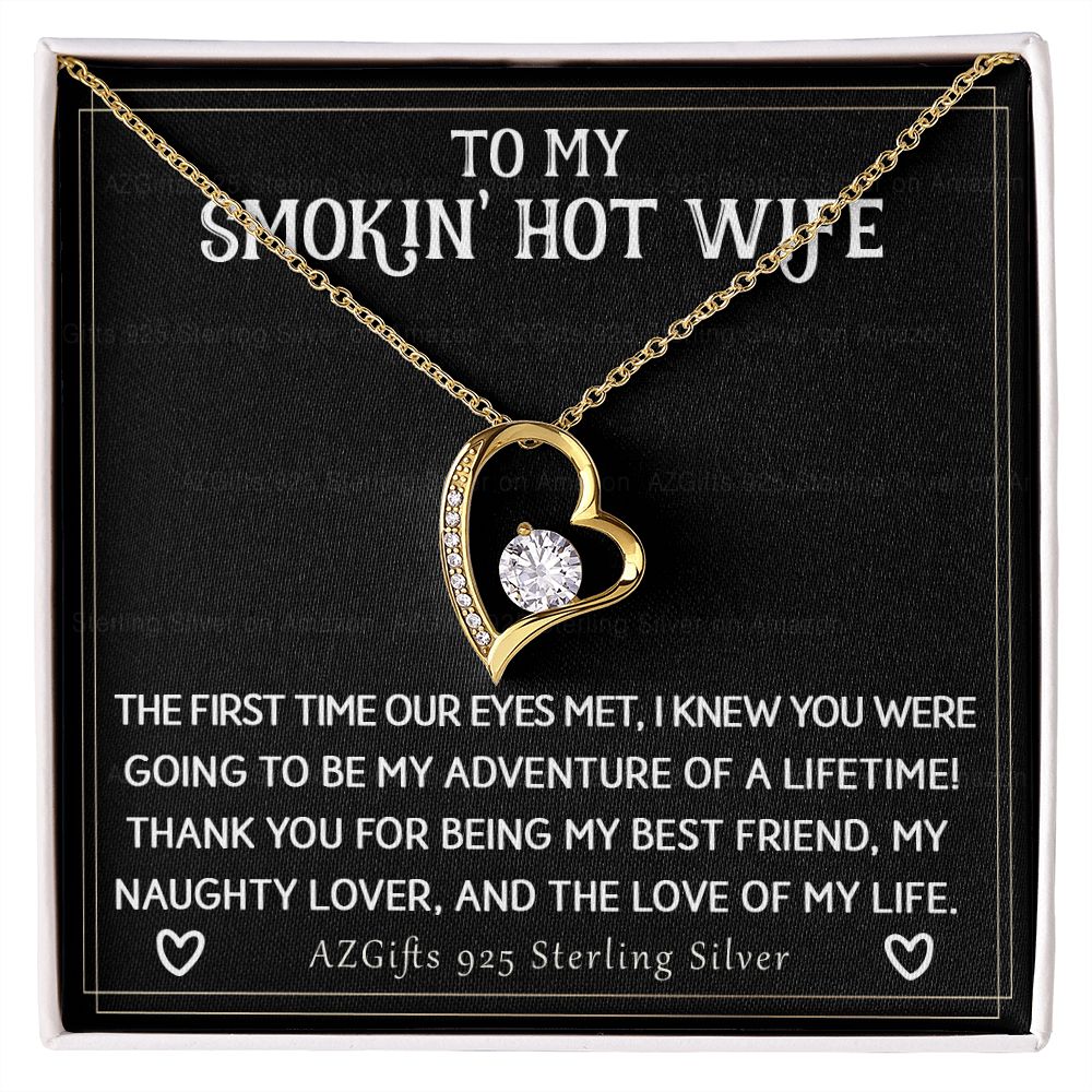 To My Smokin' Hot Wife Necklace from Husband Jewelry With Box Gift for Wife Pendant Jewelry Birthday Gift For Women From Men Romantic Gift For Wife Jewelry for Women 301 Forever Love Necklace