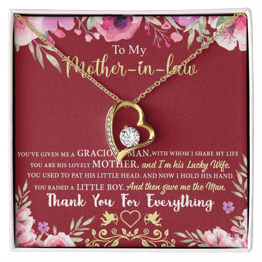 Mother in Law Necklace, Jewelry for Women, Future Mother in Law Gifts from Daughter in Law, Mother of Bride Gifts For Mother in Law, Birthday Gifts For Mother In Law From Daughter In Law7 Forever Love Necklace