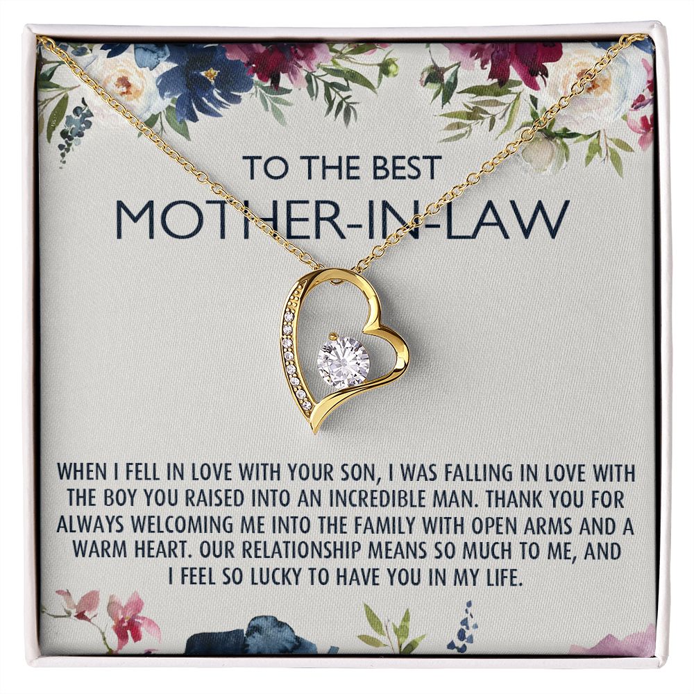 To My Mother-In-Law Gift Mothers Day Gift Necklace Mother-In-Law Gifts Jewelry Forever Love Necklace