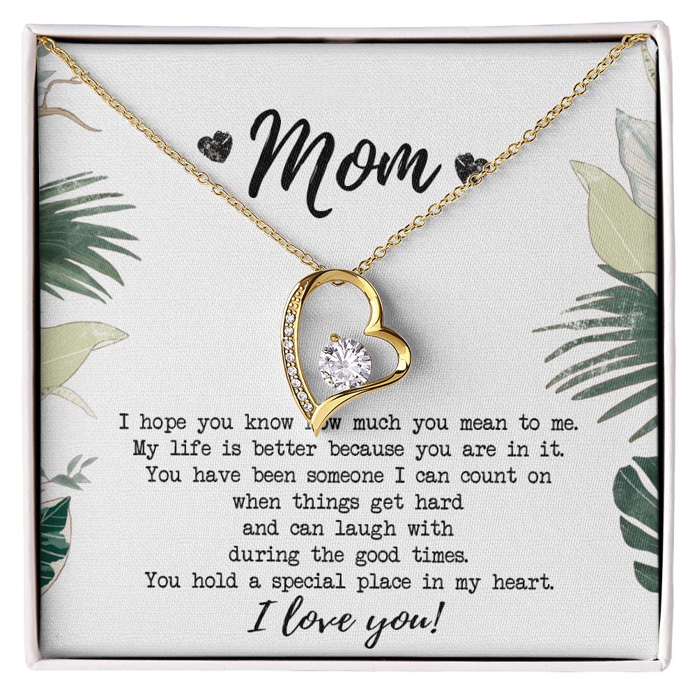 Mothers Day Gift, Gift for Mom, Birthday, Heart Necklace, Mother Daughter Necklace, Gifts for Mom from Daughter, from Son to Mom Forever Love Necklace