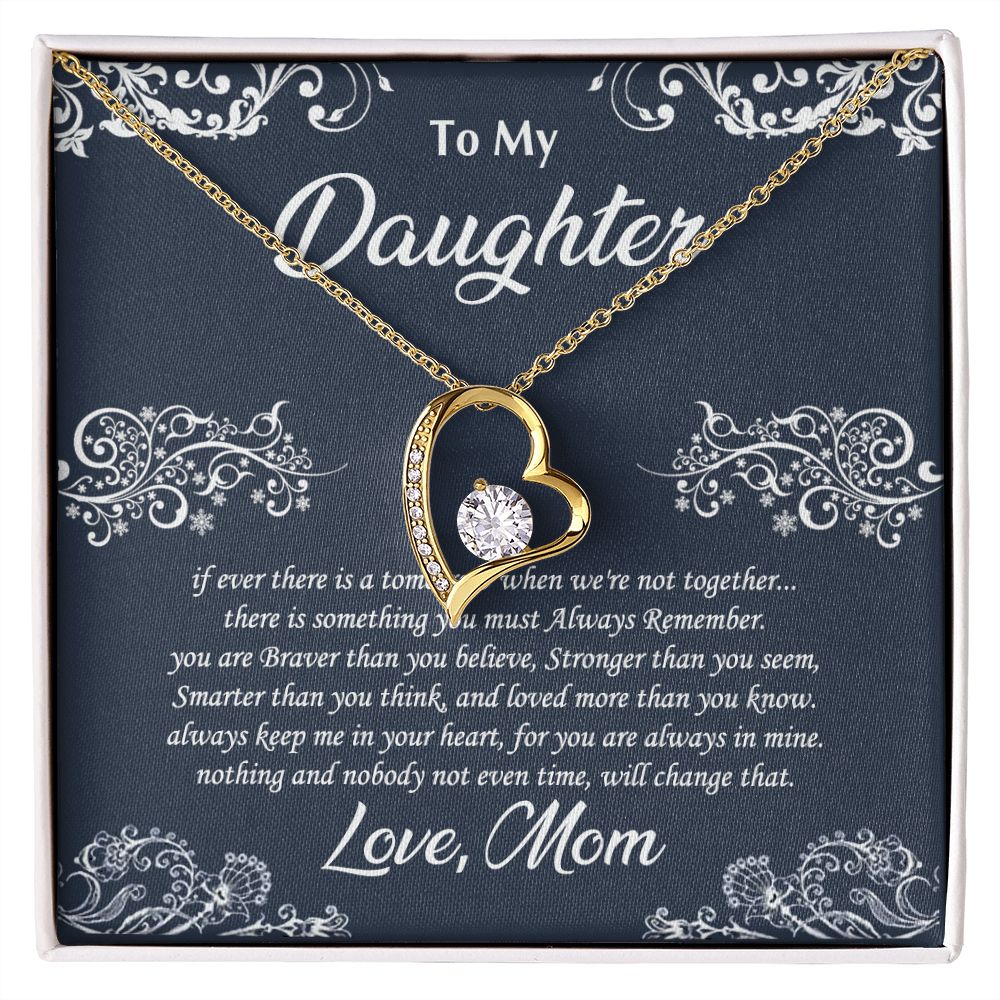 Jewelry Pendant Present for Daughter, To My Daughter Gift Necklace from Mom, Mother Daughter Gift Ideas, Birthday Christmas Gift Graduation Gifts for Daughters, Mother and Daughter Necklace 19 Forever Love Necklace