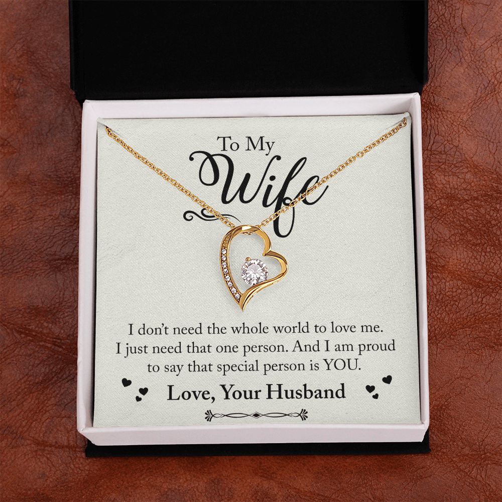 To My Wife Necklace from Husband, Personalized Necklace for Women, Luxury Necklace for Wife from Man Men, Wedding Anniversary Present For Wife, Beautiful Wife Jewelry Christmas Birthday Gift For Wife24 Forever Love Necklace