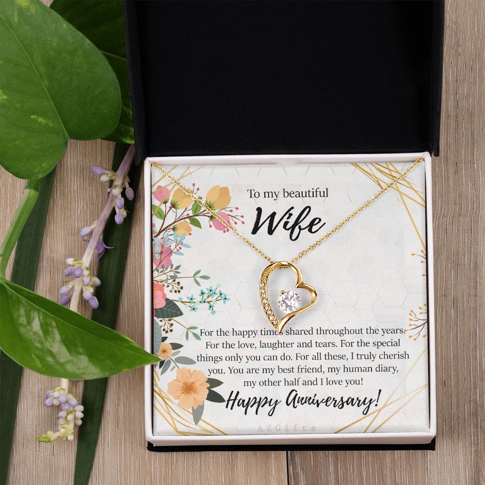 To My Wife Necklace from Husband, Personalized Necklace for Women, Luxury Necklace for Wife from Man Men, Wedding Anniversary Present For Wife, Beautiful Wife Jewelry Christmas Birthday Gifts For Wife8 Forever Love Necklace