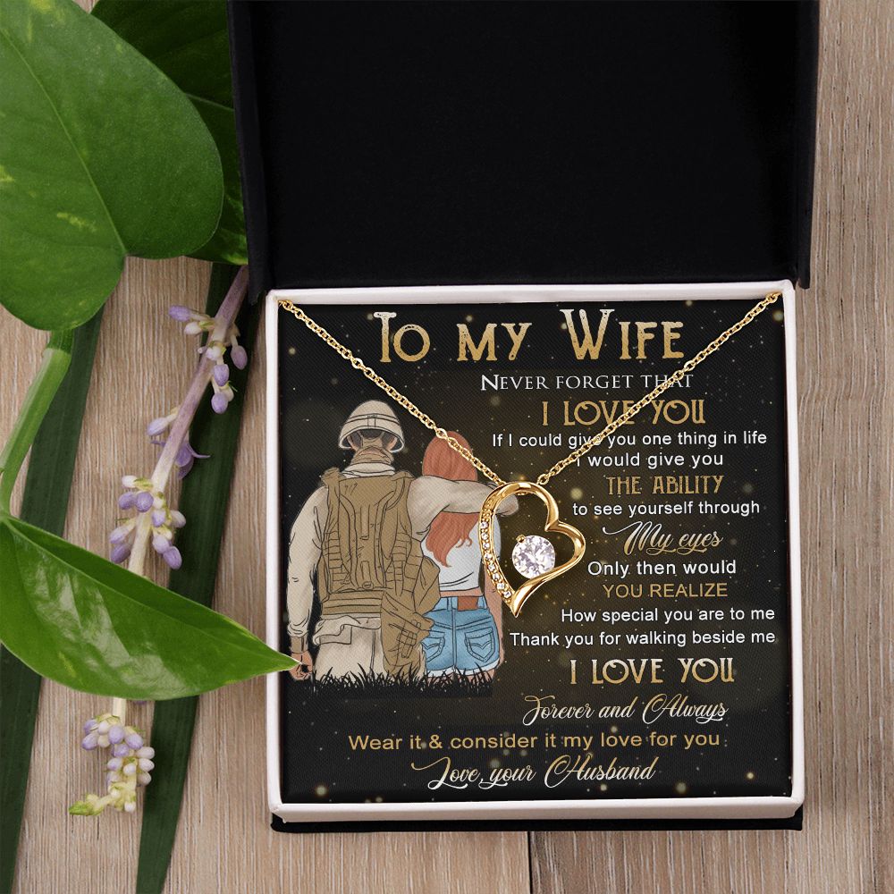 Birthday Gifts For Wife, Necklace Gifts For Wife From Husband, To My Wife Jewelry For Women , To My Wife Necklace  from Husband Wedding Anniversary Present For Wife, Beautiful Wife Jewelry Christmas21 Forever Love Necklace