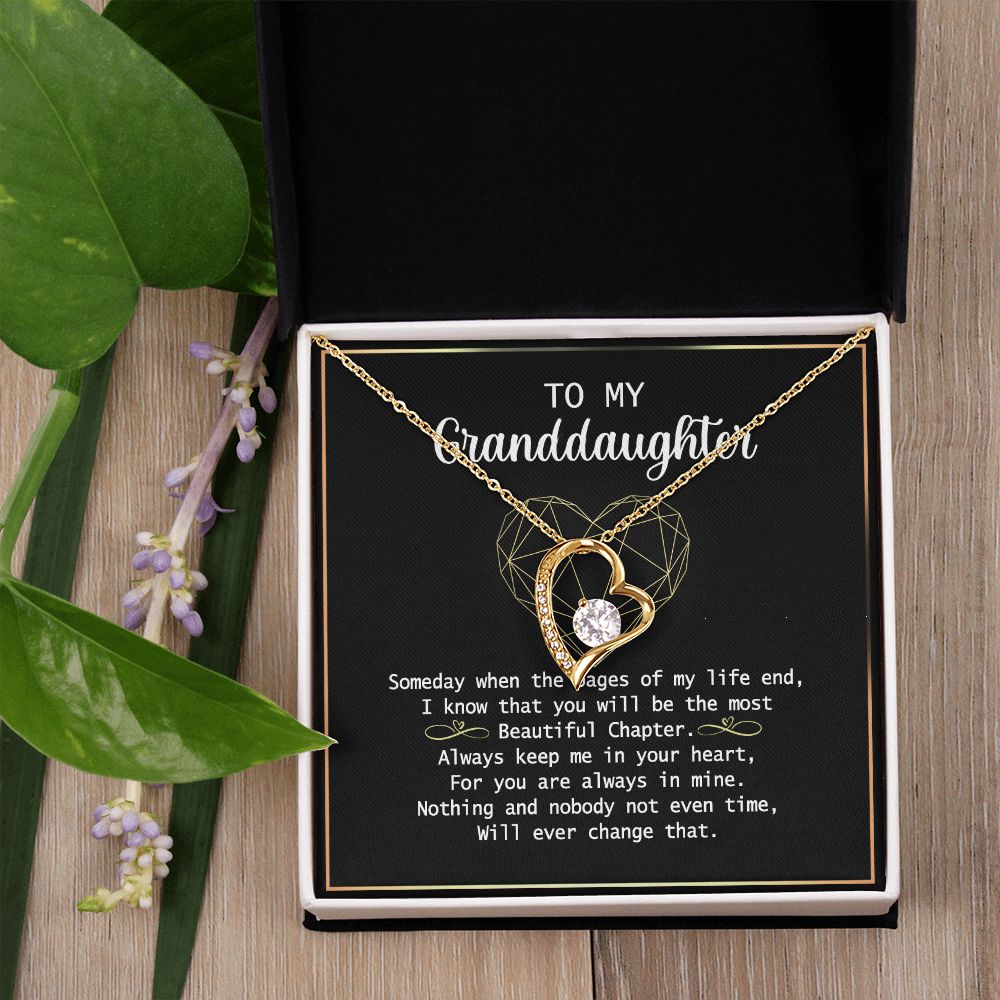 To my Granddaughter Necklace Gift For Granddaughter Birthday Congrats Graduation Forever Love Necklace