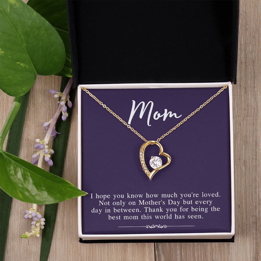 Mom Necklace Gifts for Mom from Daughter to Mom Gifts for Mothers Day from Daughter, To My Mom Necklace from Daughter to Mom Birthday Gifts Necklace with Message Card and Gift Box2239 Forever Love Necklace