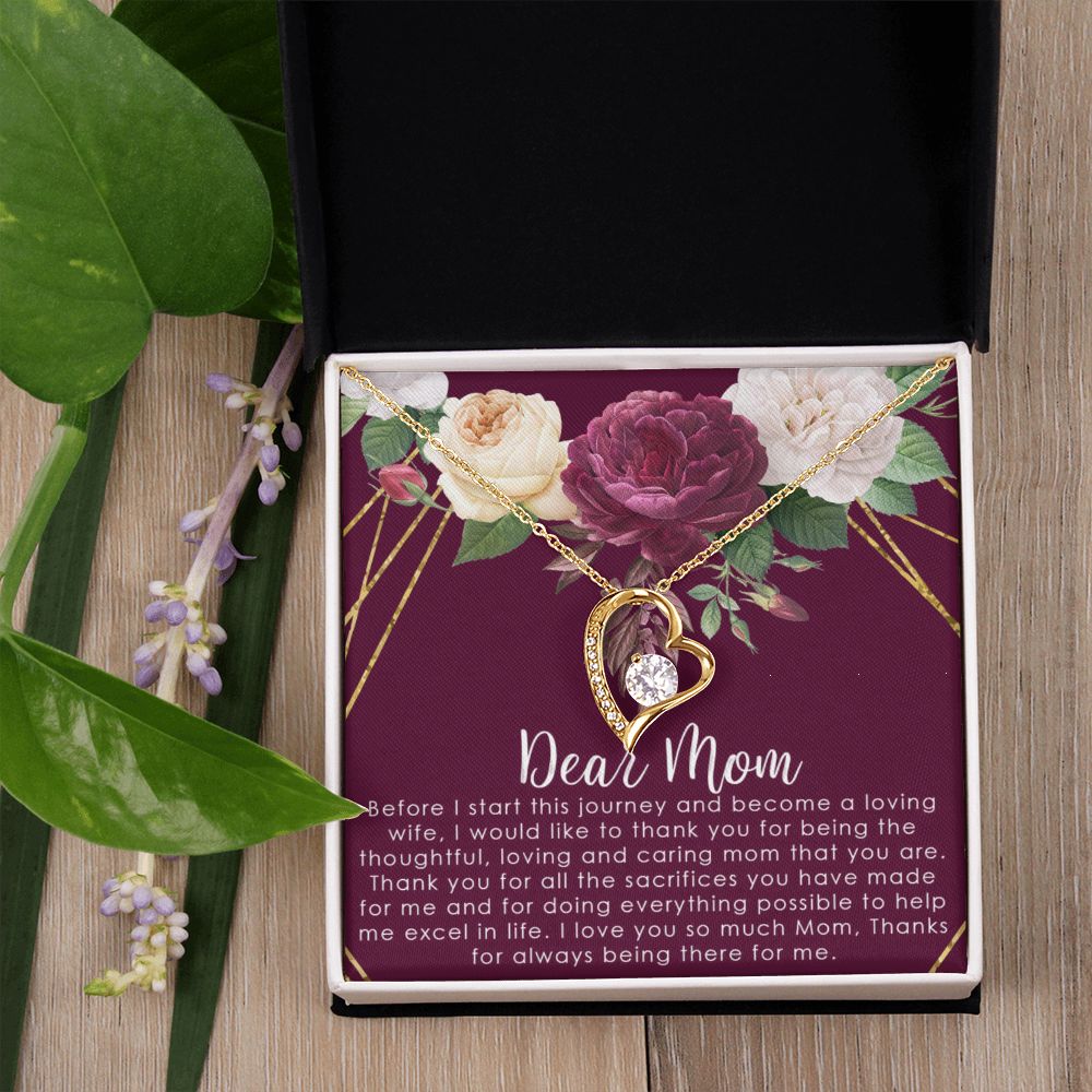 To My Mom Necklace, Gift For Mom, Mother's Day Gift from Daughter, Mom Jewelry Gift for Mothers Day, Birthday Gift for Mother, Moms Gift from Daughter Son, Necklace for Mom Mother2 Forever Love Necklace