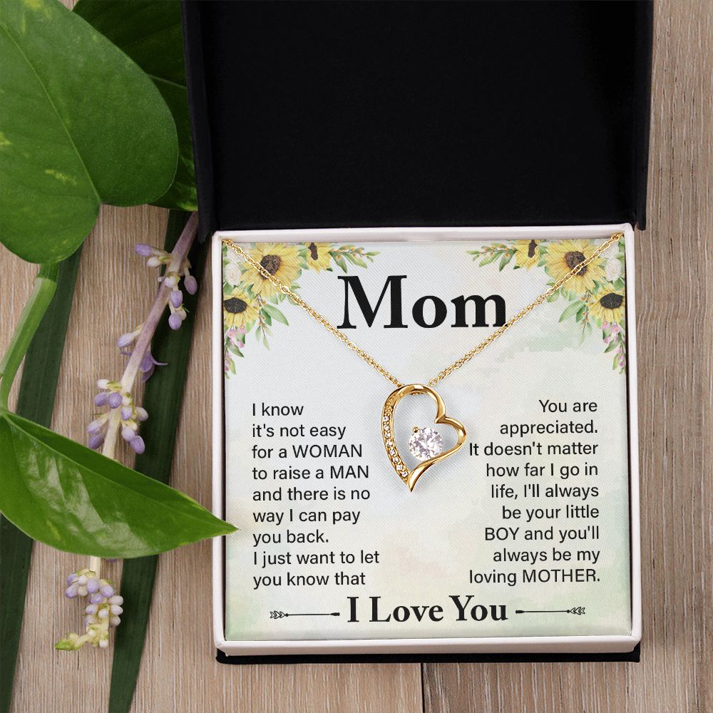 To My Mom Necklace, Gift For Mom, Mother's Day Gift from Daughter, Mom Jewelry Gift for Mothers Day, Birthday Gift for Mother, Moms Gift from Daughter Son, Necklace for Mom Mother 20 Forever Love Necklace