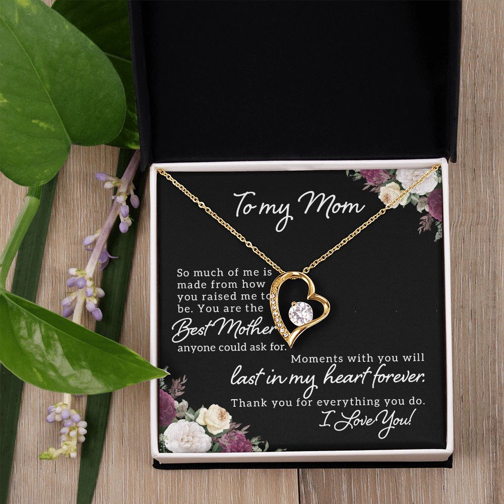 Mom Necklace Gifts for Mom from Daughter to Mom Gifts for Mothers Day from Daughter, To My Mom Necklace from Daughter to Mom Birthday Gifts Necklace with Message Card and Gift Box18 Forever Love Necklace
