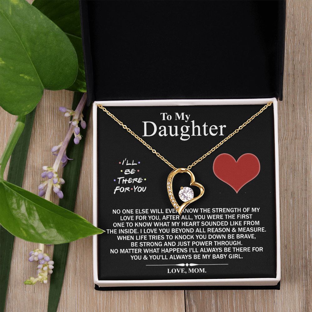 Mother Daughter Gift Ideas, To My Daughter Gift Necklace from Mom, Jewelry Pendant Present for Daughter, Birthday Christmas Gift Graduation Gifts for Daughters, Mother and Daughter Necklace 2138 Forever Love Necklace