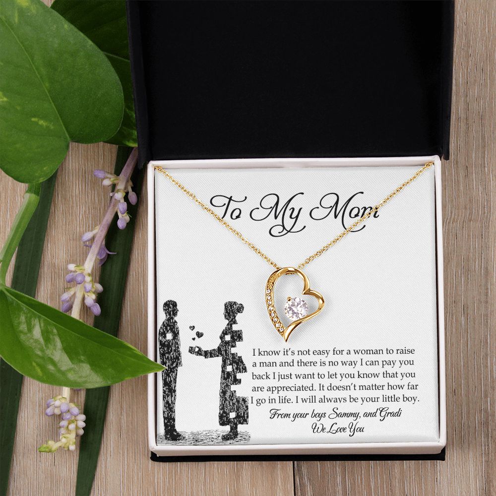 To My Mom Necklace, Gift For Mom, Mother's Day Gift from Son, Mom Jewelry Gift for Mothers Day, Birthday Gift for Mother, Moms Gift from Daughter Son, Necklace for Mom Mother Forever Love Necklace