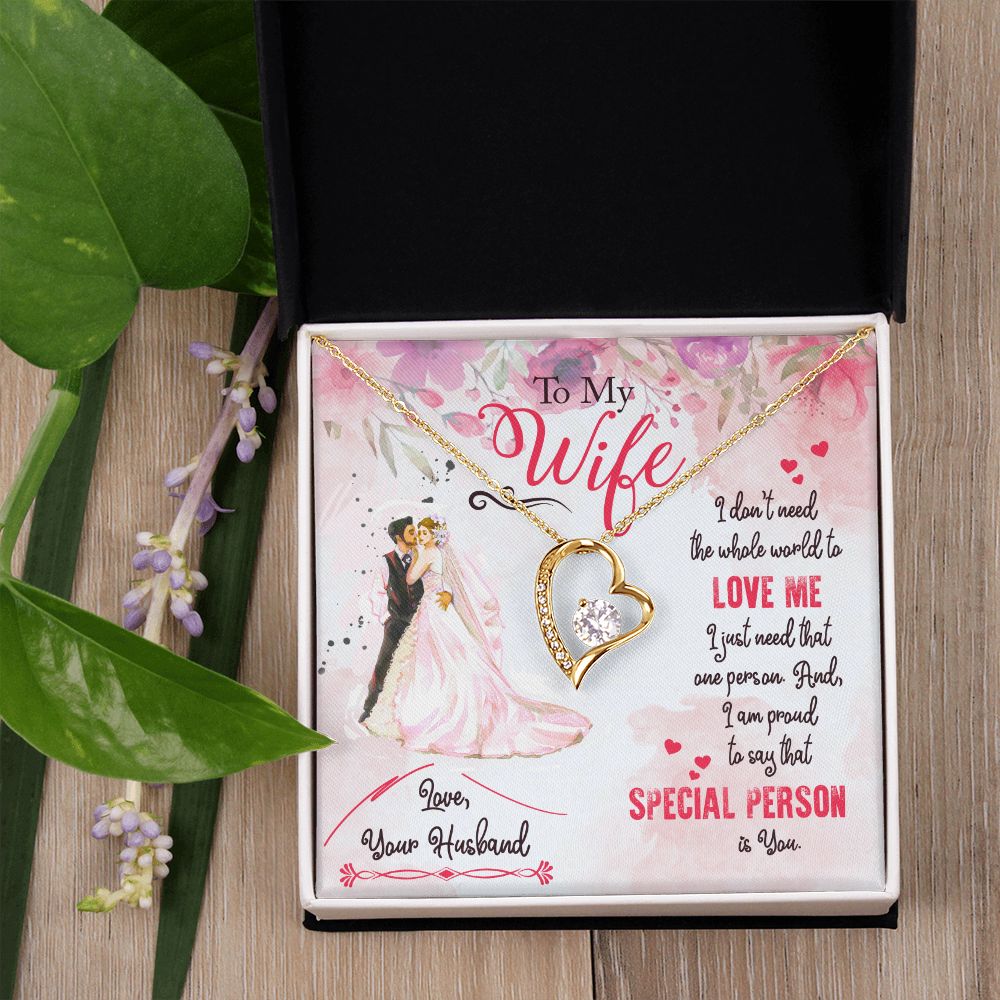 To My Wife Necklace from Husband, Personalized Necklace for Women, Luxury Necklace for Wife from Man Men, Wedding Anniversary Present For Wife, Beautiful Wife Jewelry Christmas Birthday Gift For Wife17 Forever Love Necklace