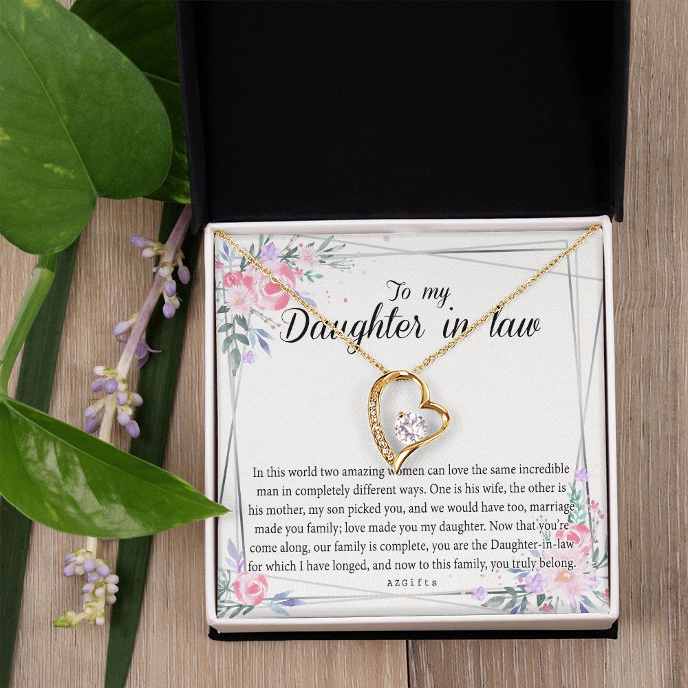 Daughter In Law Gifts Ideas, Daughter In Law Necklace, Gifts For Future Daughter In Law, Daughter In Law Birthday Gifts, Daughter-in-law Gifts From Mother In Law, Birthday Gifts For Daughter Forever Love Necklace