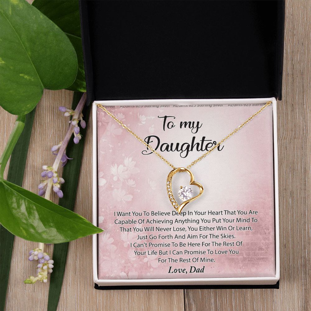 To My Daughter Necklace Gift From Mom I Love You Forever and Always Hearts Necklace For Daughter Present for Birthday Anniversary Christmas Valentine's Day Forever Love Necklace