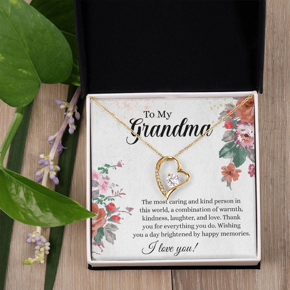 To My Grandma Necklace, Gift for Grandmother Necklace, Mothers Day Gift For Grandma Nana, Grandma Jewelry From Grandchildren GrandKids , Jewelry Box Gift For Grandma Grandmother18 Forever Love Necklace