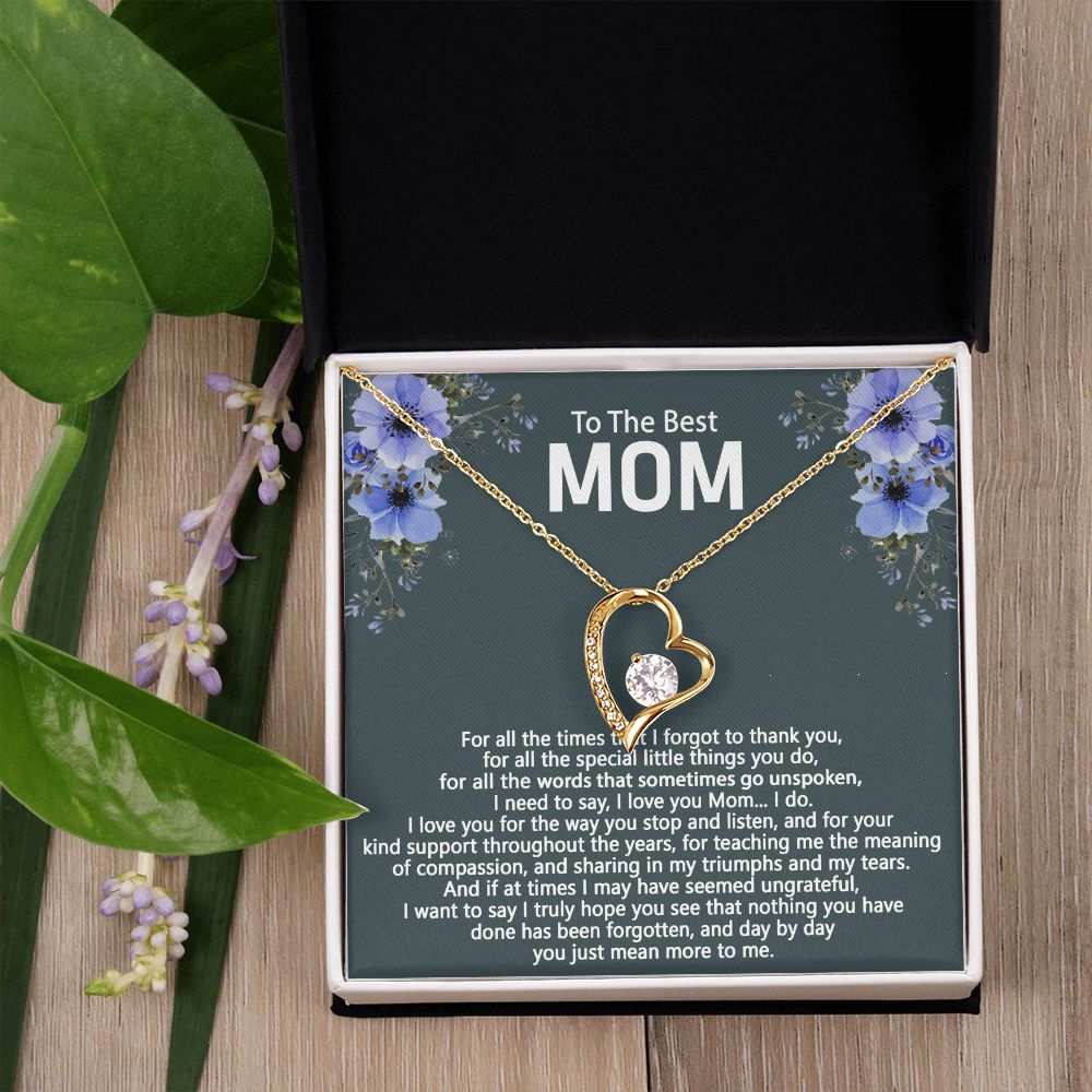 To The Best Mom Love Knot Necklace Gift For Mom On Mother's Day Forever Love Necklace