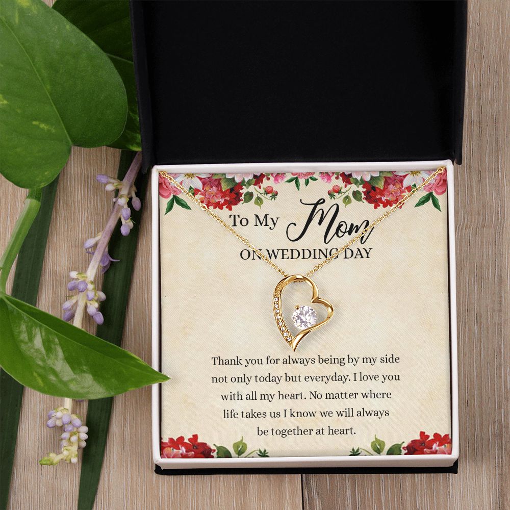 Gift for Mother of The Groom Necklace Gift for Mom on Wedding Day Gift for Maid of Honor Gift for Bridesmaid Proposal Gift to My Mom Necklace from Daughter Forever Love Necklace