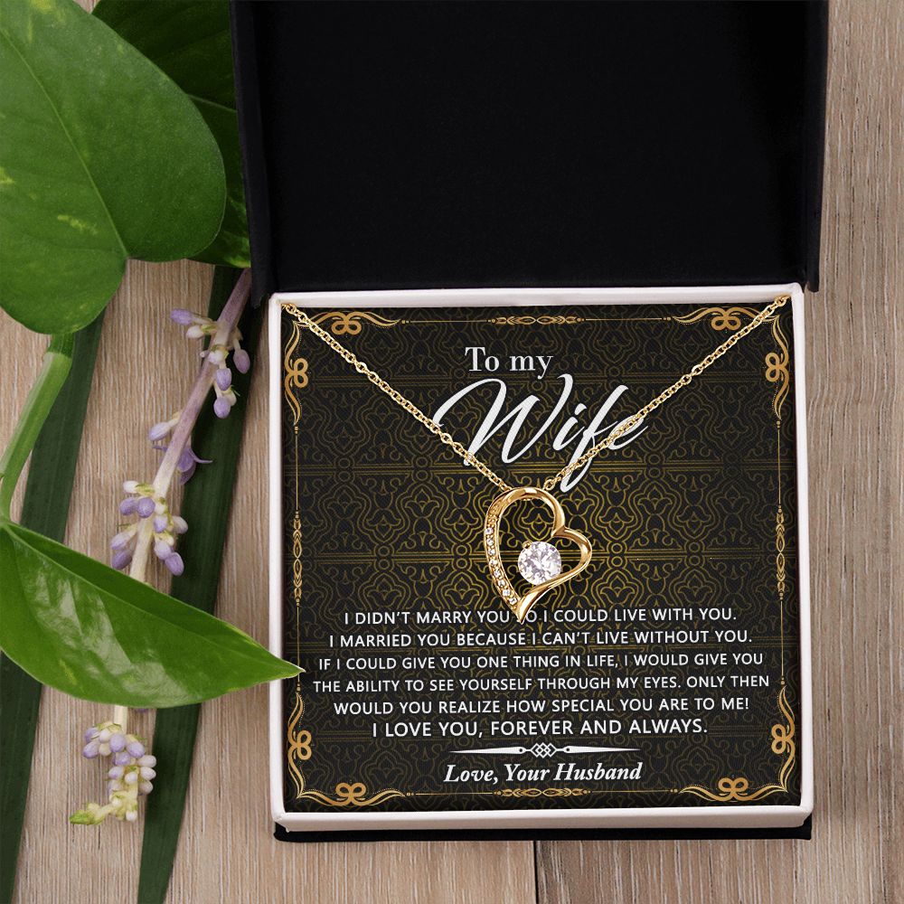 Birthday Gifts For Wife, Necklace Gifts For Wife From Husband, To My Wife Jewelry For Women , To My Wife Necklace  from Husband Wedding Anniversary Present For Wife, Beautiful Wife Jewelry Christmas25 Forever Love Necklace