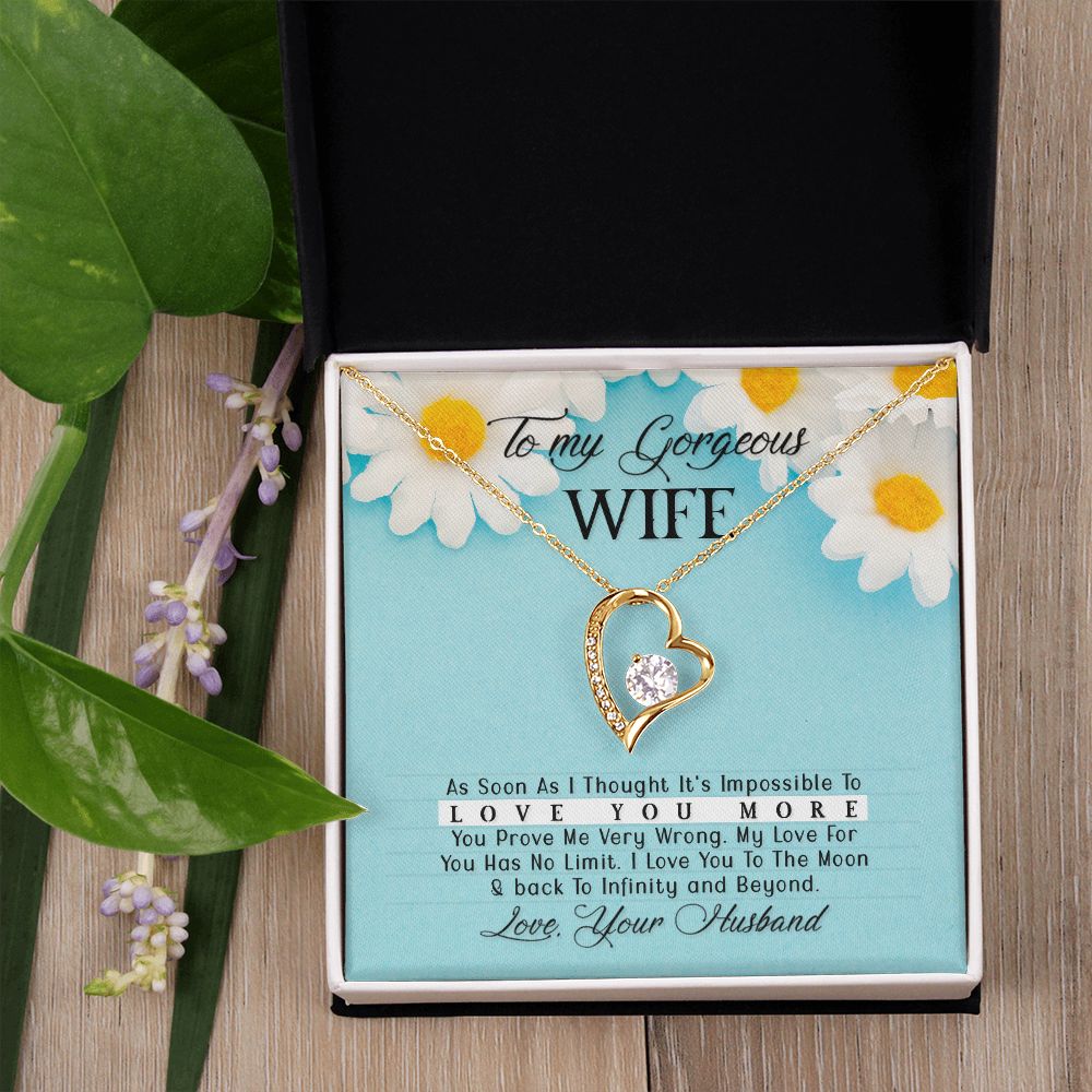 Birthday Gifts For Wife, Necklace Gifts For Wife From Husband, To My Wife Jewelry For Women , To My Wife Necklace  from Husband Wedding Anniversary Present For Wife, Beautiful Wife Jewelry Christmas33 Forever Love Necklace