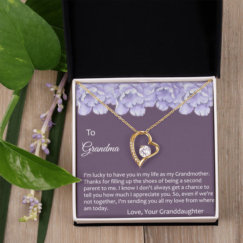 To My Grandma Necklace, Gift for Grandmother Necklace, Mothers Day Gift For Grandma Nana, Grandma Jewelry From Grandchildren GrandKids , Jewelry Box Gift For Grandma Grandmother21 Forever Love Necklace