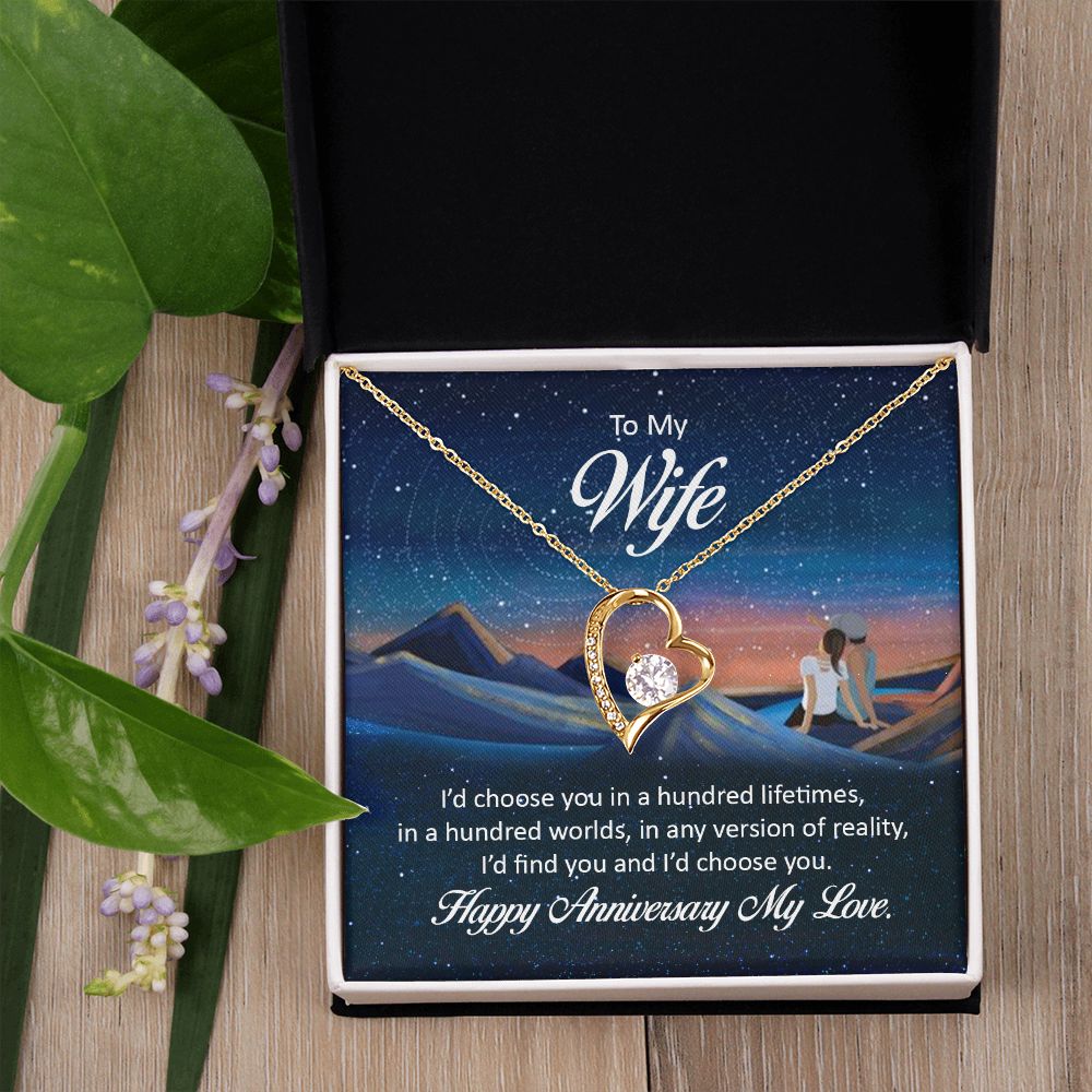 Birthday Gifts For Wife, Necklace Gifts For Wife From Husband, To My Wife Jewelry For Women , To My Wife Necklace  from Husband Wedding Anniversary Present For Wife, Beautiful Wife Jewelry Christmas26 Forever Love Necklace
