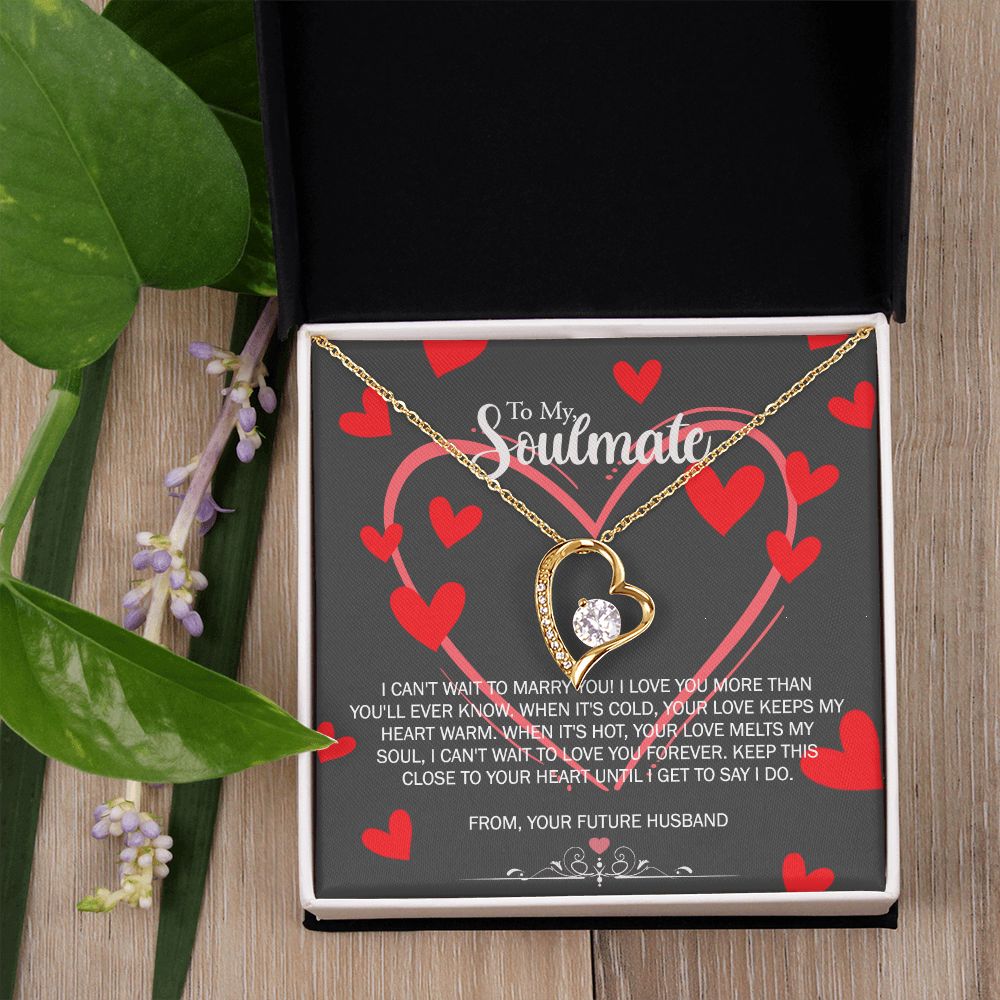 To My Soulmate Necklace for Future Wife Girlfriend Fiancee Anniversary Gift Forever Love Necklace