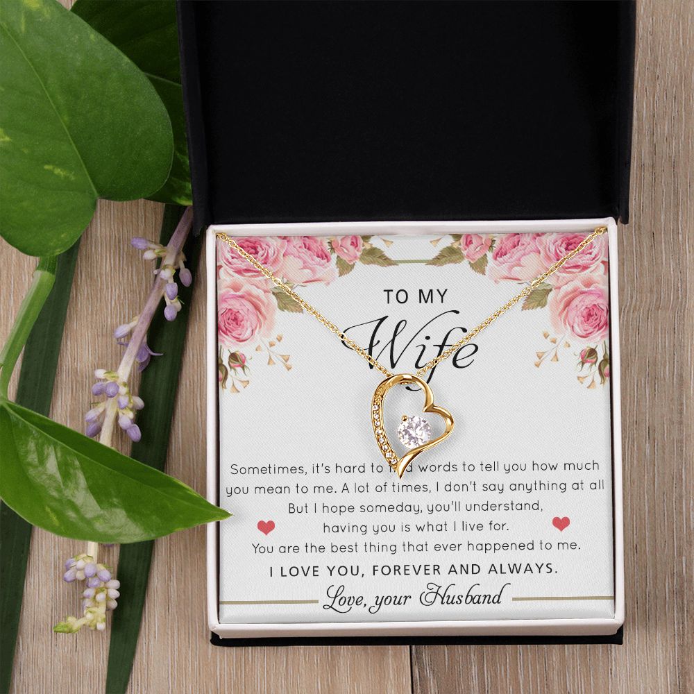To My Wife Necklace Gift For Wife Birthday Gift For Wife Romantic Gifts For Her Forever Love Necklace