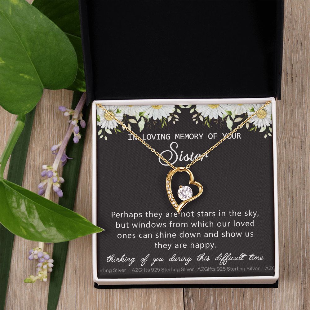 Loss Of Sister Necklace Gift, Sympathy Loss Of Sister, Sympathy Gift Box, Loss Of Sister Necklace, Loss Of Sister, Loss Of Sister Gift, Condolence Gifts, Remembrance Necklace for Women Forever Love Necklace