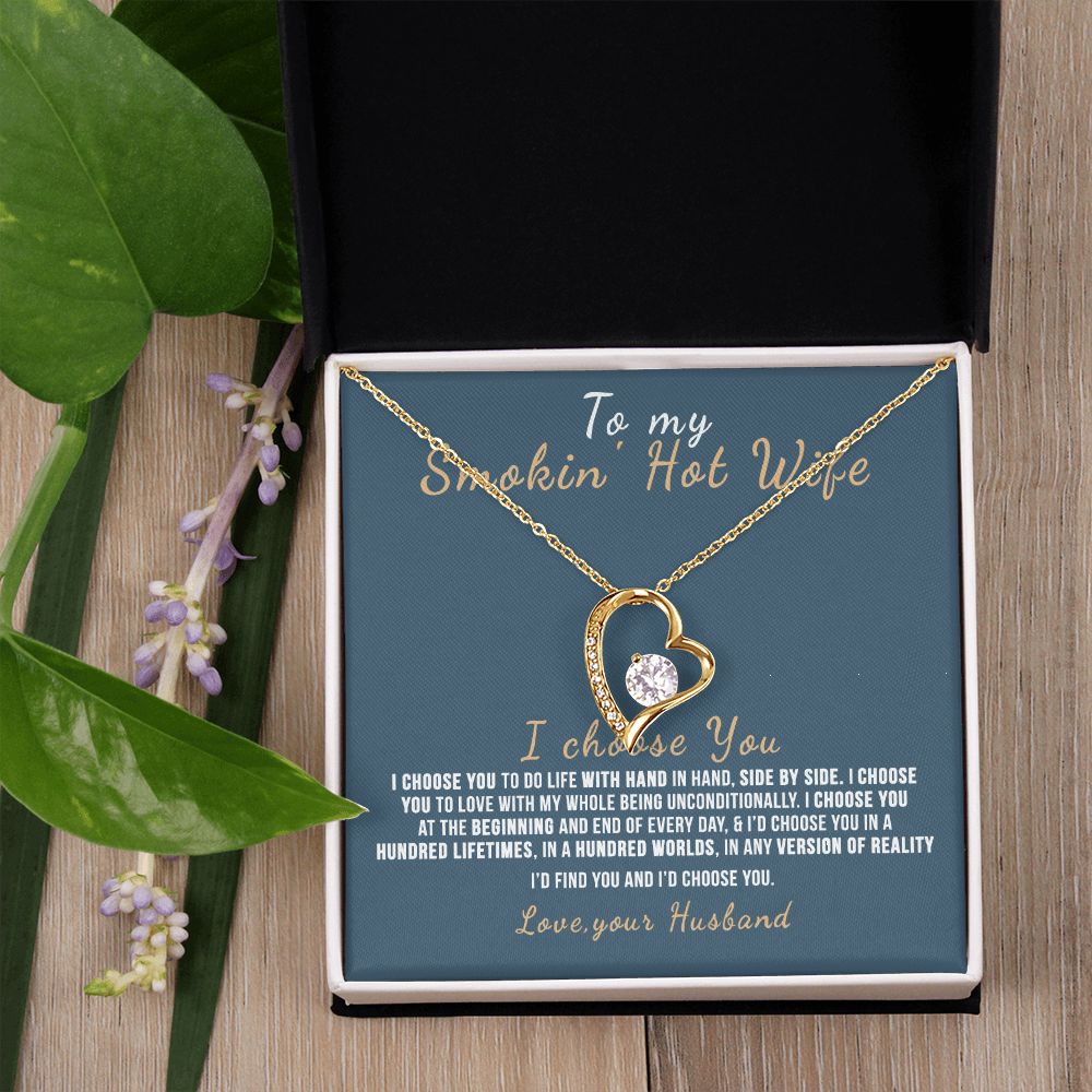 To My Wife Necklace from Husband, Personalized Necklace for Women, Luxury Necklace for Wife from Man Men, Wedding Anniversary Present For Wife, Beautiful Wife Jewelry Christmas Birthday Gift For Wife12 Forever Love Necklace