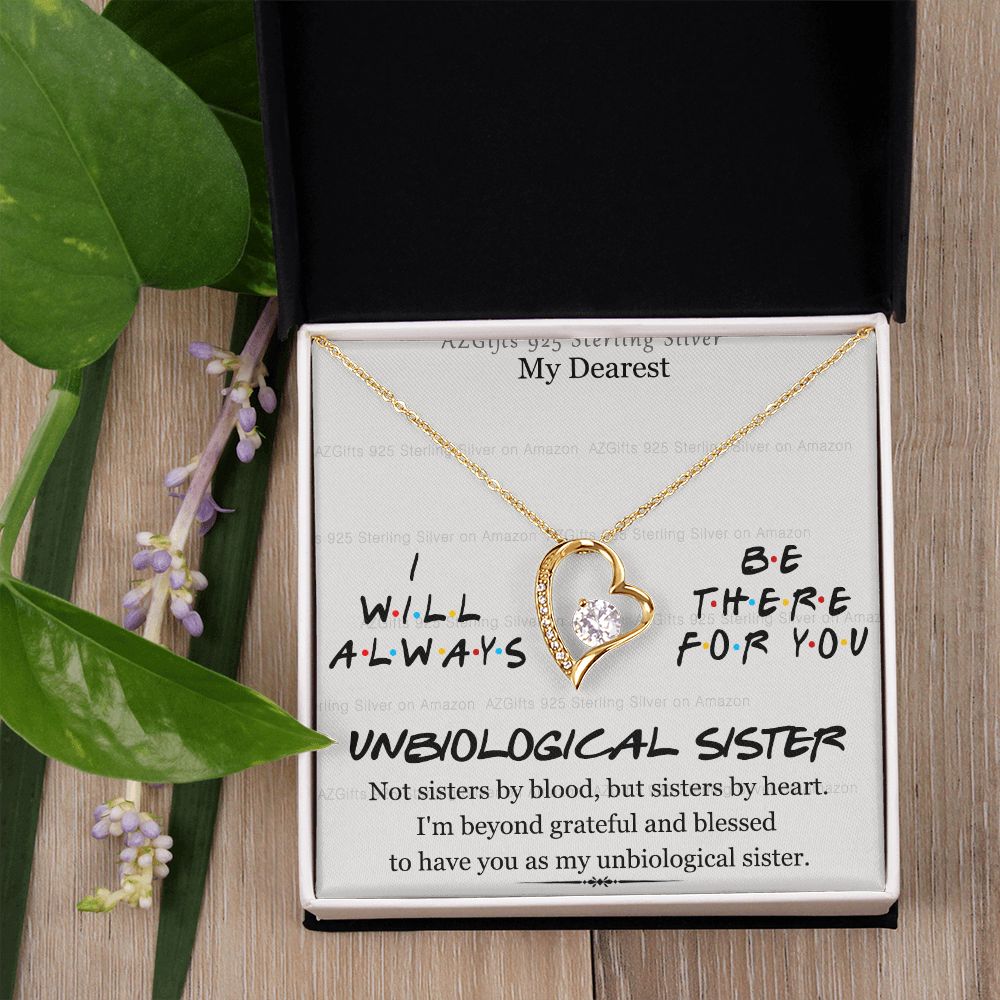 To My Unbiological Sister Necklace Pendant Gift for Soul Sister Unbiological Sister Gift for Women Girls My Unbiological Sister Jewelry Birthday Gift Idea 301 Forever Love Necklace