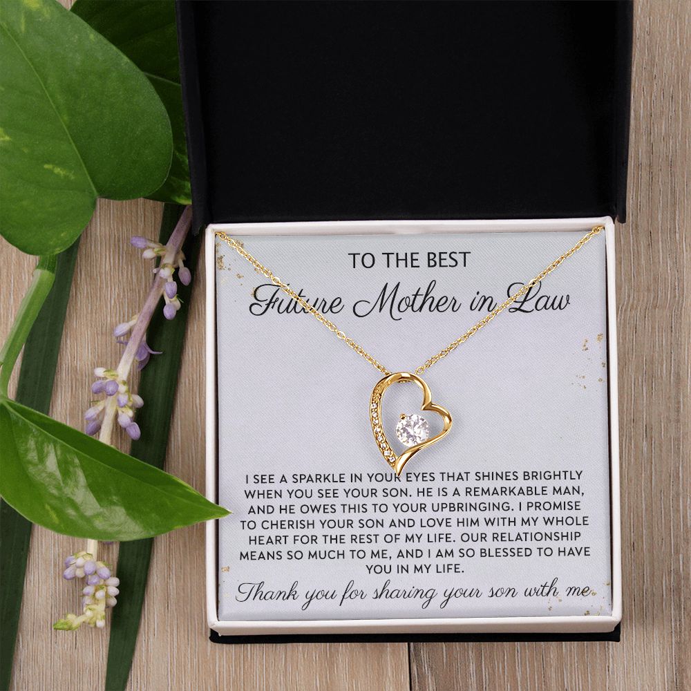 Gift to MIL Mother of the Groom Gift From Bride Wedding Gift Pendants from Bride Gifts for Mom Mother of the Bride Necklace Unique Groom Mom Forever Love Necklace