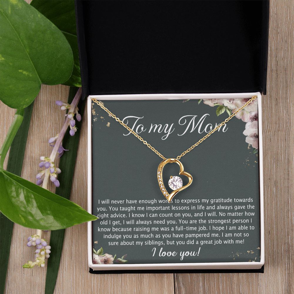To My Mother Mom Best Friend In Law Bonus Step For Mother Day Birthday Wedding Engagement From Son Daughter Step In Law Necklace Gift Forever Love Necklace