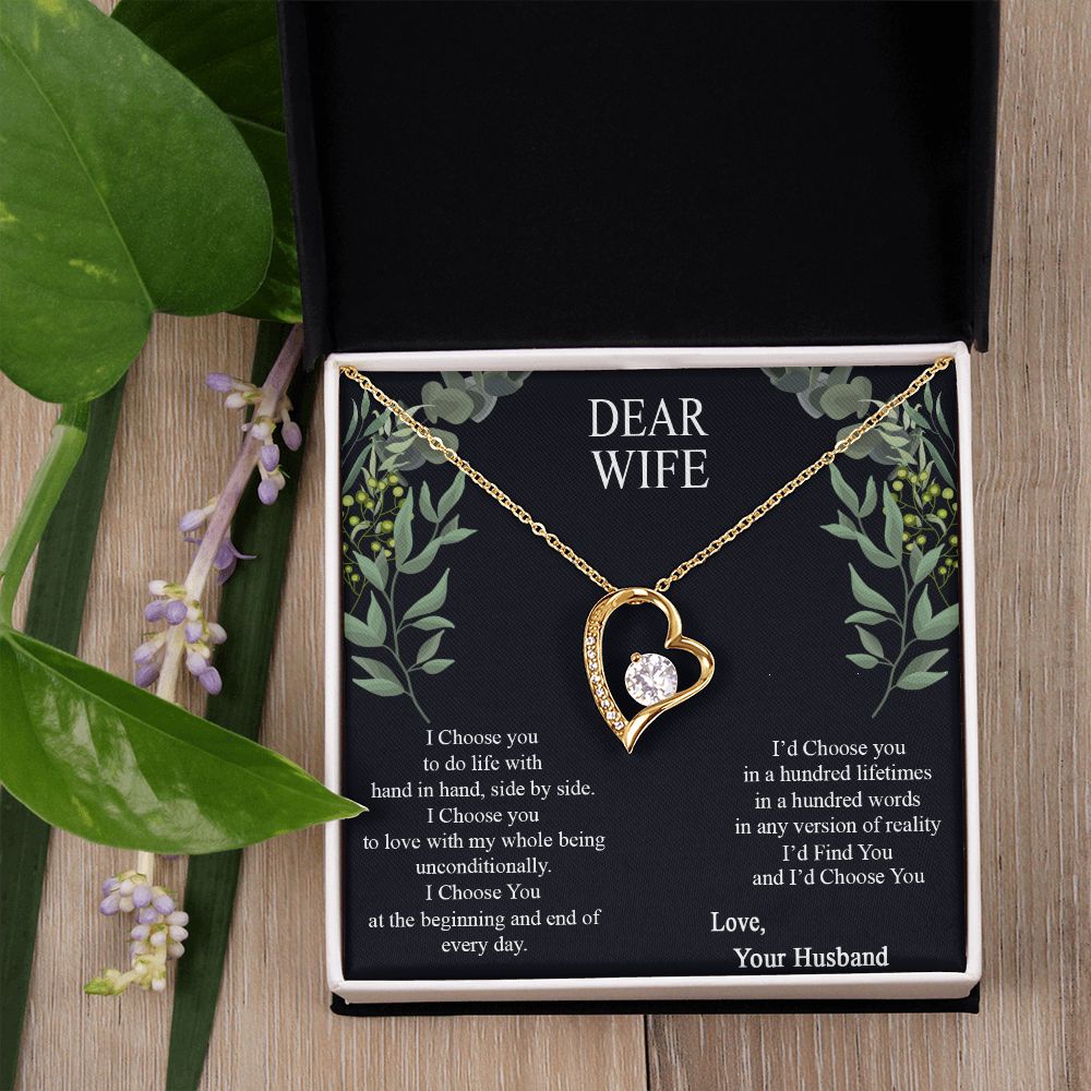 Birthday Gifts For Wife, Necklace Gifts For Wife From Husband, To My Wife Jewelry For Women , To My Wife Necklace  from Husband Wedding Anniversary Present For Wife, Beautiful Wife Jewelry Christmas12 Forever Love Necklace
