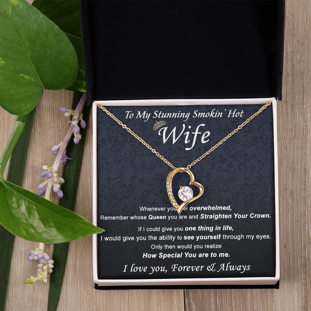 To My Wife Necklace from Husband, Personalized Necklace for Women, Luxury Necklace for Wife from Man Men, Wedding Anniversary Present For Wife, Beautiful Wife Jewelry Christmas Birthday Gift For Wife21 Forever Love Necklace