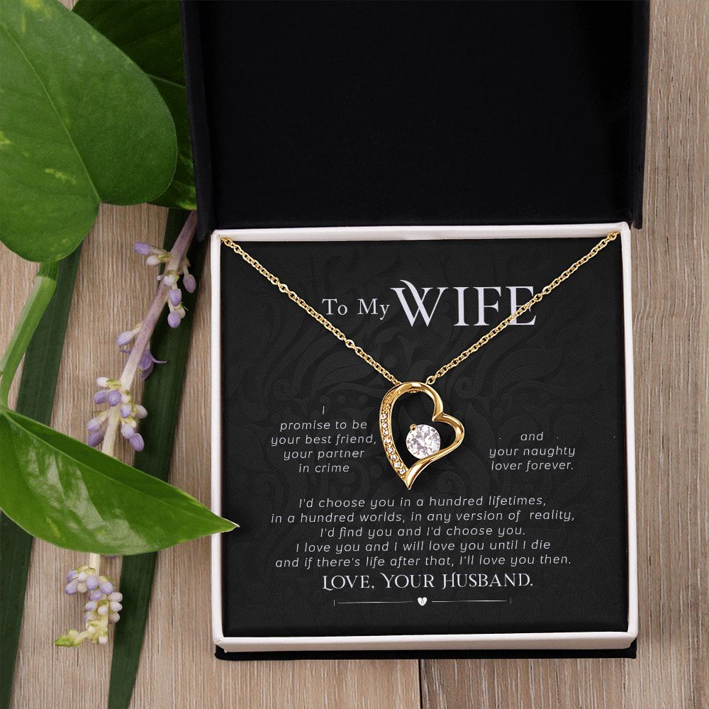 To My Wife Necklace Pendant Gift From Husband I'll Love You Then With Message Card and Gift Box. Valentine's Day Gift For Wife Future Wife Forever Love Necklace